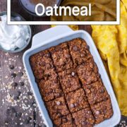 Brownie Baked Oatmeal with a text title overlay.