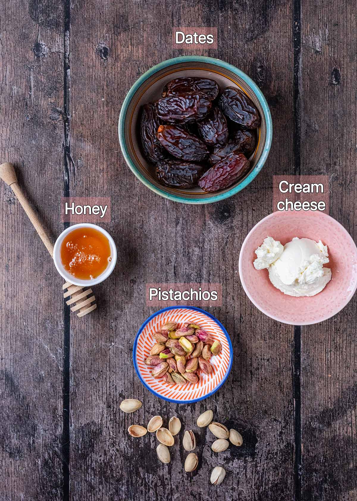 All the ingredients needed for this recipe each with a text overlay label.