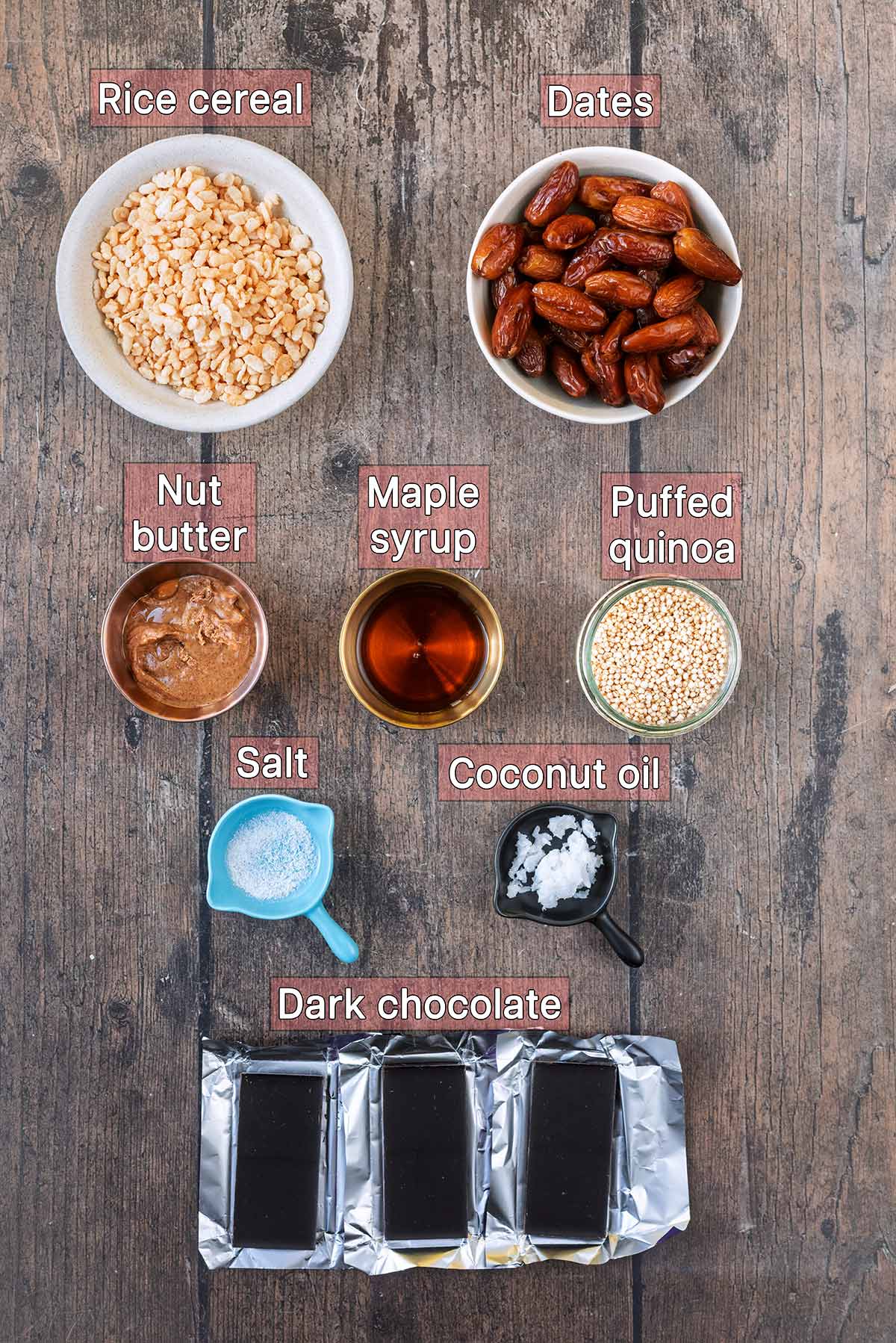 All the ingredients needed for this recipe each with a text overlay label.