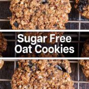 Sugar free oat cookies with a text overlay title.
